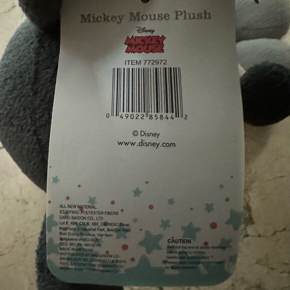 Disney Baby My First Mickey Mouse Blue Gray 14 “ Long Plush Toy Stuffed Animal - Picture 11 of 11